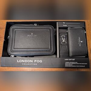 London Fog Black Men's Wallet and Bag Set. NIB